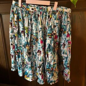 Pinup Couture Jenny Paris Print Skirt